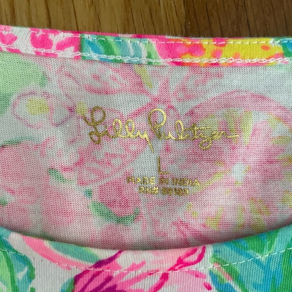 Lilly Pulitzer Pink and Green Tiltson Floral Short Sleeve Dress - Picture 5 of 8